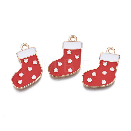 Christmas Alloy Enamel Pendants X-ENAM-Q442-63B-1
