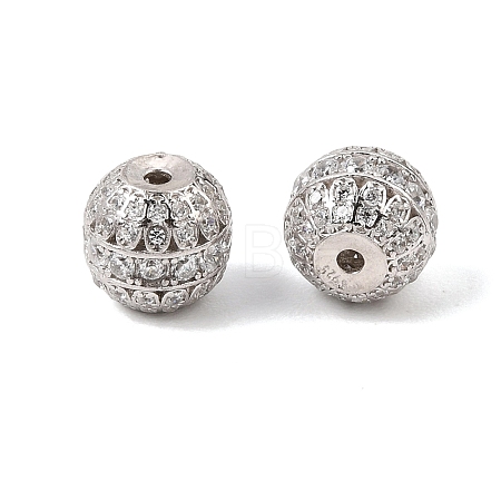 925 Sterling Silver Micro Pave Clear Cubic Zirconia Beads SE-CBAF1B2-07P-1