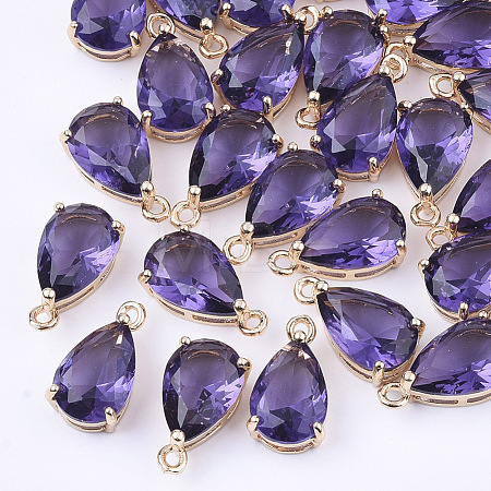 Transparent Glass Charms X-GLAA-T007-11D-1