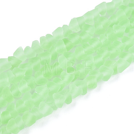 Frosted Transparent Glass Beads Strands GLAA-N016-4mm-07-1