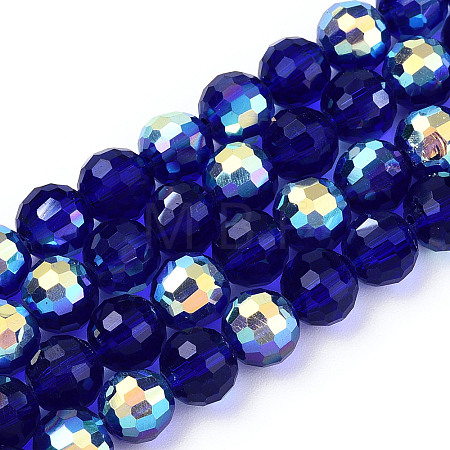 Transparent Electroplate Glass Beads Strands EGLA-N012-001-B09-1