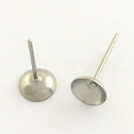 Tarnish Resistant 304 Stainless Steel Post Stud Earring Findings STAS-R063-49-1