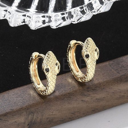 Brass Cubic Zirconia Hoop Earrings EJEW-Q014-08G-1