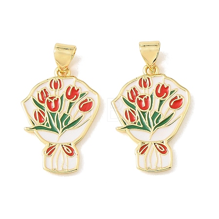 Graduation Season Brass Enamel Pendants KK-CBAF2EC-03G-D01-1