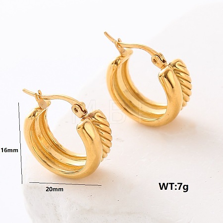 Stainless Steel Ring Stud Earrings MY5483-2-1
