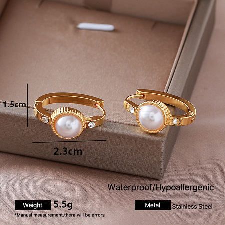 304 Stainless Steel Cubic Zirconia Hoop Earrings for Women XC7815-4-1