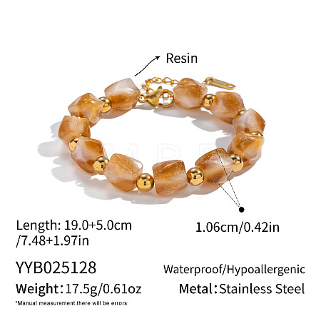 10.6MM Vintage Resin Polygon Beaded Bracelets IT6760-3-1