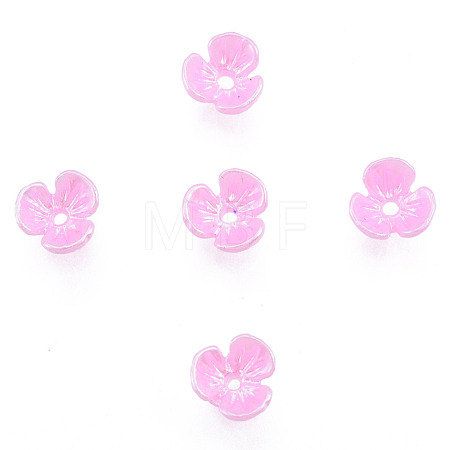 Resin Imitation Pearl Bead Caps RESI-N036-01A-03-1