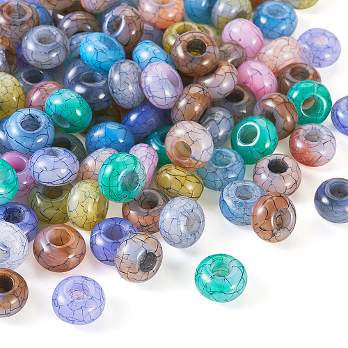 Transparent Crackle Acrylic Beads CACR-TAC0003-1