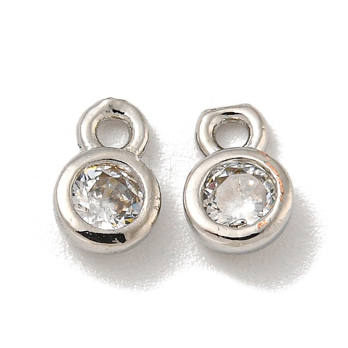 Brass Micro Pave Cubic Zirconia Charms KK-L075-017P-01-1