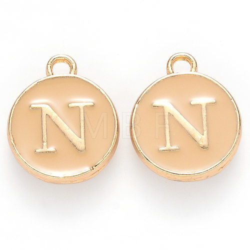 Golden Plated Alloy Enamel Charms ENAM-S118-06N-1