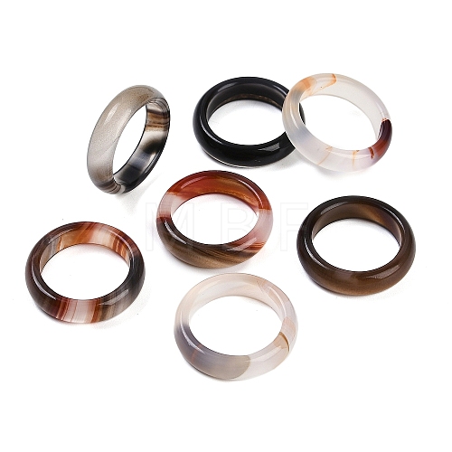 Dyed & Heated Natural Agate Finger Rings for Women RJEW-Z075-02C-1