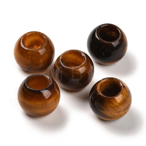 Natural Tiger Eye European Beads G-R488-01J-1