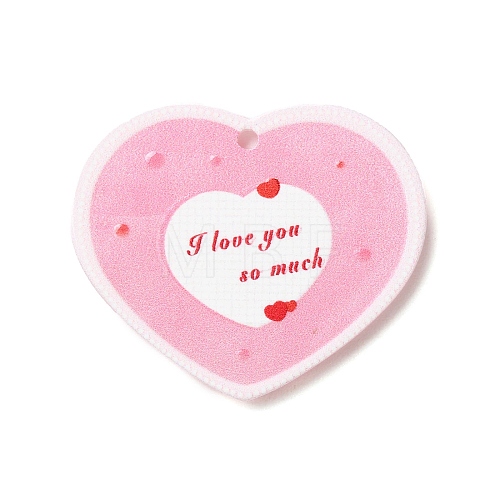 Valentine's Day Printed Transparent Acrylic Pendants OACR-S045-04B-1