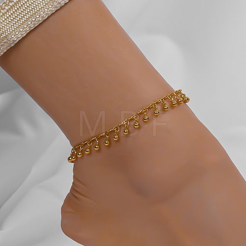 Beach Style Brass Round Charm Anklets GI2507-1