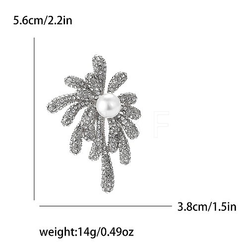 Alloy and Glass Rhinestone Fireworks Brooch PW-WG59914-02-1