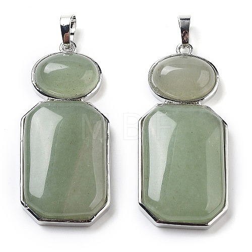 Natural Green Aventurine Human Body Shaped Pendants G-P552-03P-04-1