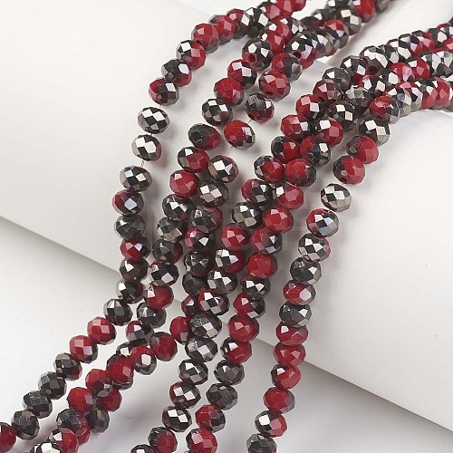 Electroplate Opaque Glass Beads Strands EGLA-A034-P4mm-P16-1