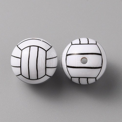 Sport Theme Opaque Resin Beads RESI-TAC0016-02-1