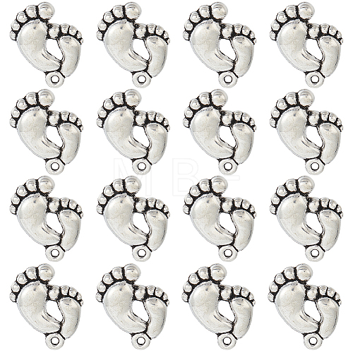 SUNNYCLUE 60Pcs Tibetan Style Alloy Footprint Pendants FIND-SC0007-43-1