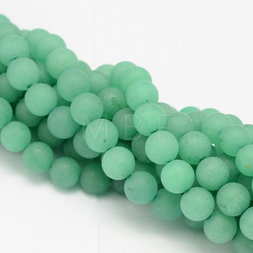 Round Natural Green Aventurine Bead Strands G-L448-19-8mm-1