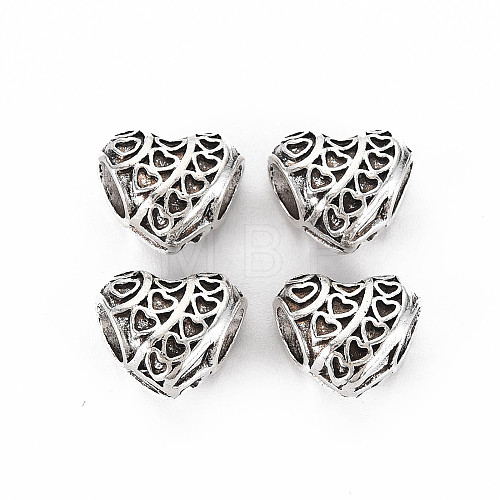 Tibetan Style Alloy European Beads Settings for Enamel TIBEB-N007-010-1