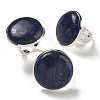 Natural Lapis Lazuli Round Adjustable Rings RJEW-K371-09S-25-1