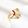 Brass Micro Pave Cubic Zirconia Cuff Rings for Women RJEW-L336-01G-02-2