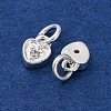 Brass Micro Pave Cubic Zirconia Charms KK-C071-09S-2