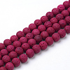 Synthetic Lava Rock Beads Strands G-S247-8mm-M-1-2