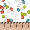 4 Colors Christmas 2-Hole Square Glass Seed Beads SEED-X0058-10-4