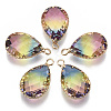 K9 Glass Imitation Tourmaline Pendants GLAA-Q069-02F-1