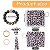 Leather Wristlet Keychain Bracelet Wallet for Women JX632D-2