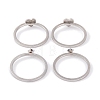 Heart 304 Stainless Steel Finger Ring Set for Women RJEW-C086-30-P-3