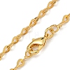 Brass Heart Link Chain Necklaces for Women NJEW-U011-10G-2