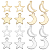 16Pcs 8 Styles 304 & 201 Stainless Steel Pendants STAS-LP0001-30-1