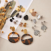 PVD Vacuum Plating 304 Stainless Steel Stud Earring Findings STAS-TA0004-67-22