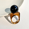 Resin Round Bead Finger Rings FS-WG38F74-05-1