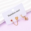 304 Stainless Steel Heart Stud Earring & Hoop Earring Sets EJEW-K268-93G-01-4-1