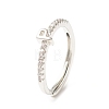 Clear Cubic Zirconia Initial Letter Adjustable Ring RJEW-C052-01P-P-1