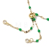 304 Stainless Steel Enamel Dapped Chains Slider Bracelets Making AJEW-JB01293-03-3