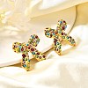 304 Stainless Steel Bowknot Stud Earrings EJEW-A123-02C-G-4