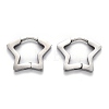 304 Stainless Steel Star Huggie Hoop Earrings STAS-H156-07P-1