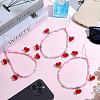 3Pcs Cherry Acrylic & ABS Plastic Bead Mobile Straps AJEW-ME0003-41-4