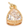 Real 18K Gold Plated Brass Inlaid Cubic Zirconia Charms ZIRC-L100-076G-07-2
