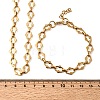 304 Stainless Steel Link Chain Bracelet & Necklace Jewelry Sets SJEW-L199-20G-5