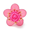 Glass Seed Beaded Rose Flower Pendants PALLOY-MZ01231-01-1
