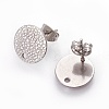 Non-Tarnish 304 Stainless Steel Ear Stud Findings STAS-O119-15C-P-1