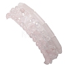 Natural Rose Quartz Beaded Stretch Bracelet Sets BJEW-JB10783-5