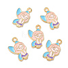 Light Gold Plated Alloy Pendants ENAM-T016-39LG-3